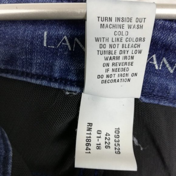 Lane Bryant Womens‎ Jeans Skinny Blue Dark Wash Distressed Whiskering Plus 20 - Picture 13 of 15